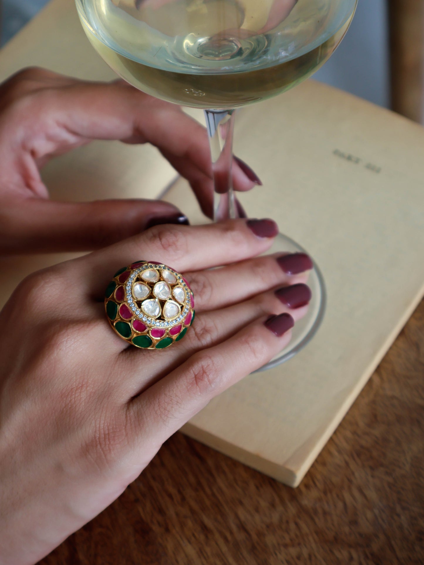 Aamrus Multicolored Polki Ring