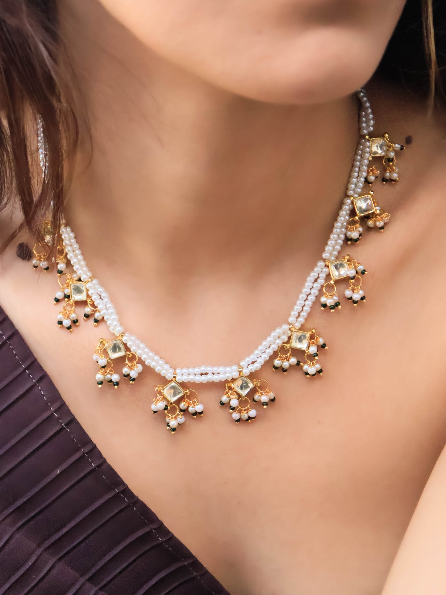 Lekha Pearl Kundan Necklace