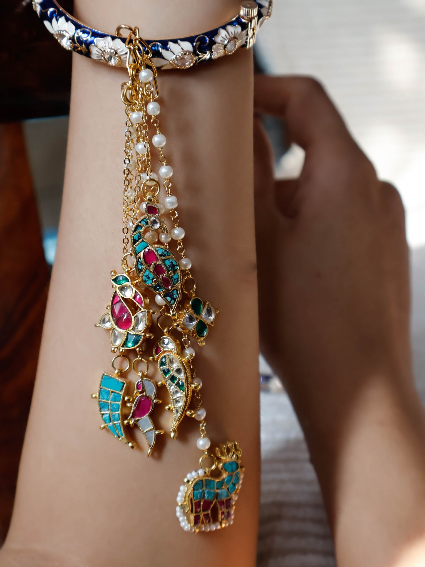 Divisha Multicolored Kundan Lumba