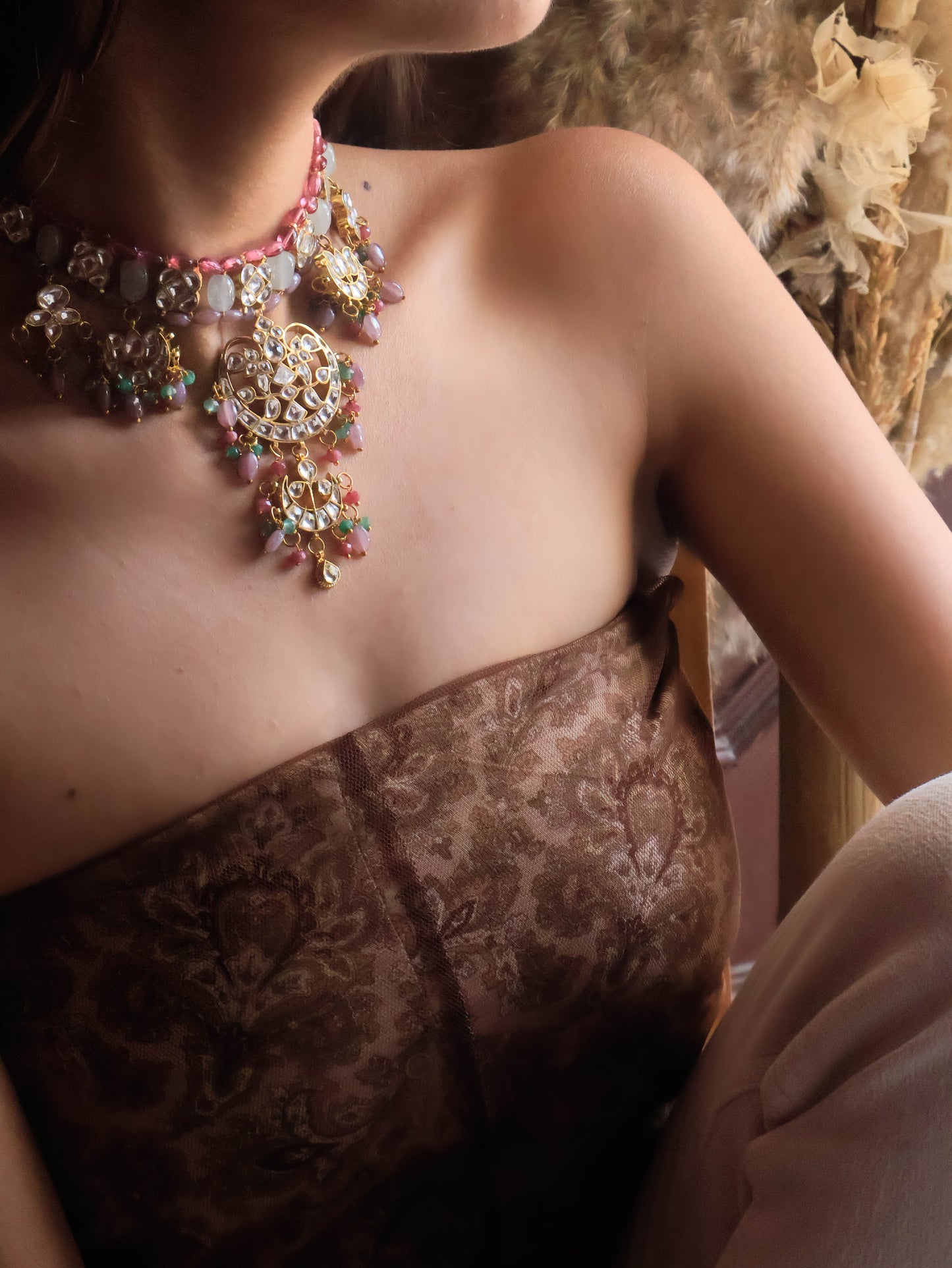 Phool Multicolored Kundan Necklace