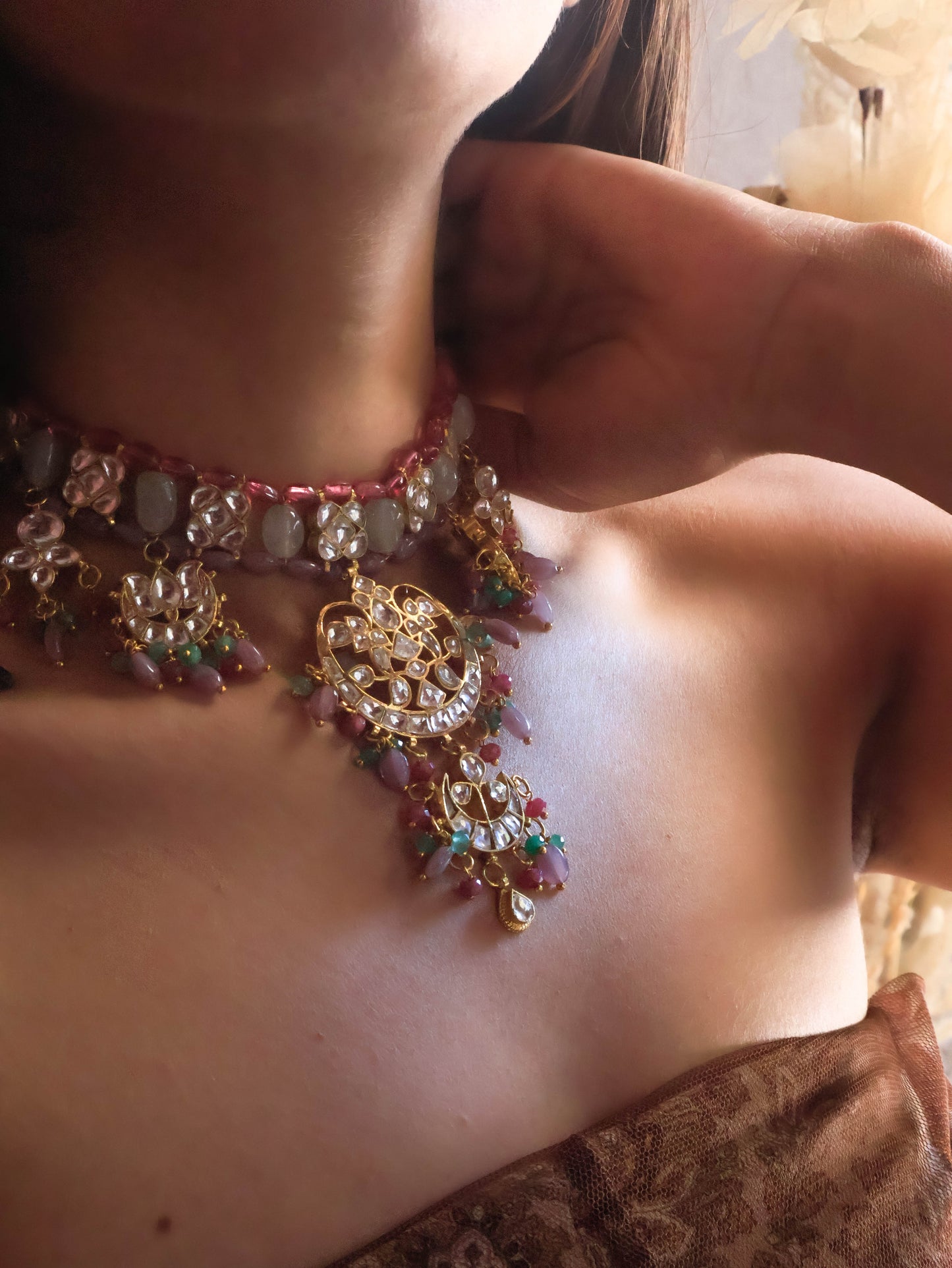 Phool Multicolored Kundan Necklace