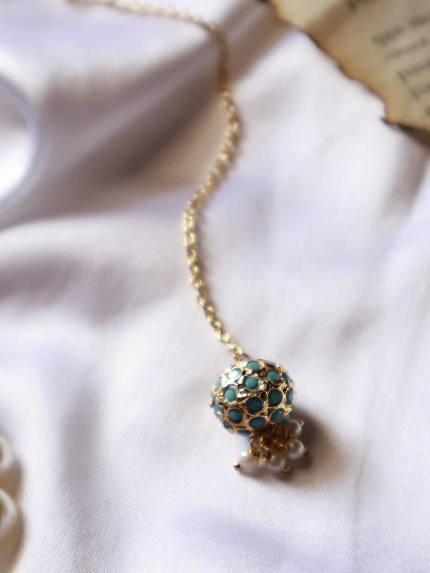 Kiara Jadau Turquoise Maangtikka