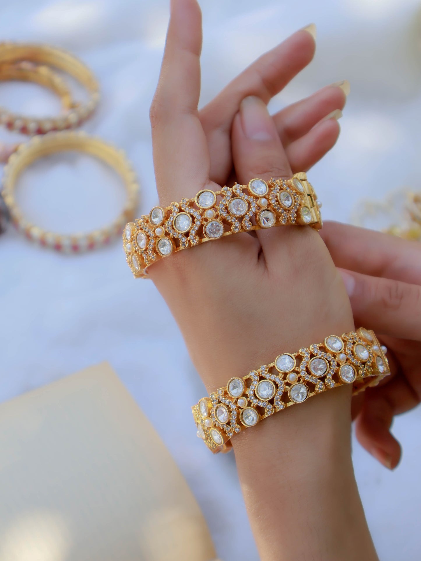 Zainab Polki Bangles - Pair of 2