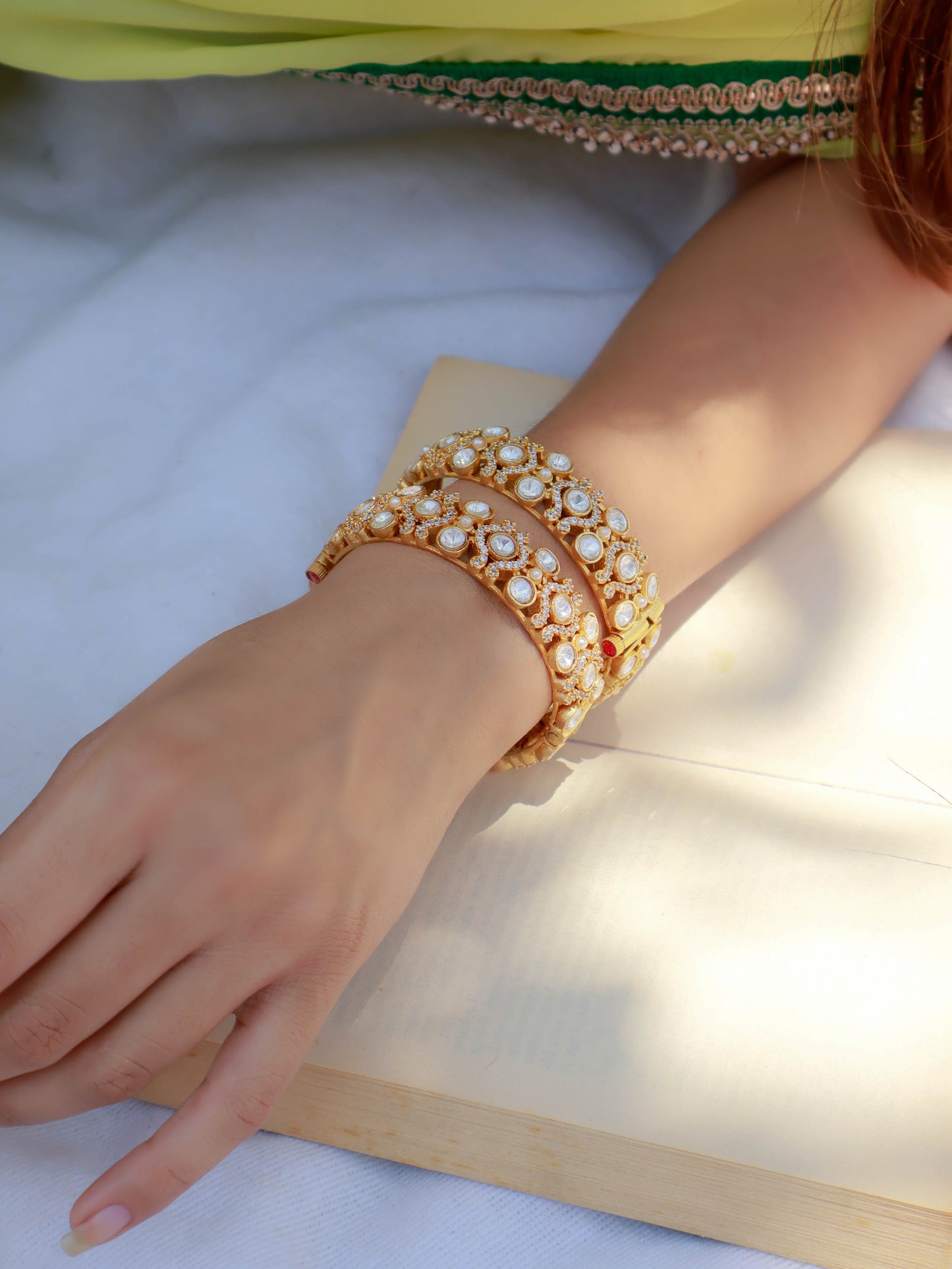 Zainab Polki Bangles - Pair of 2
