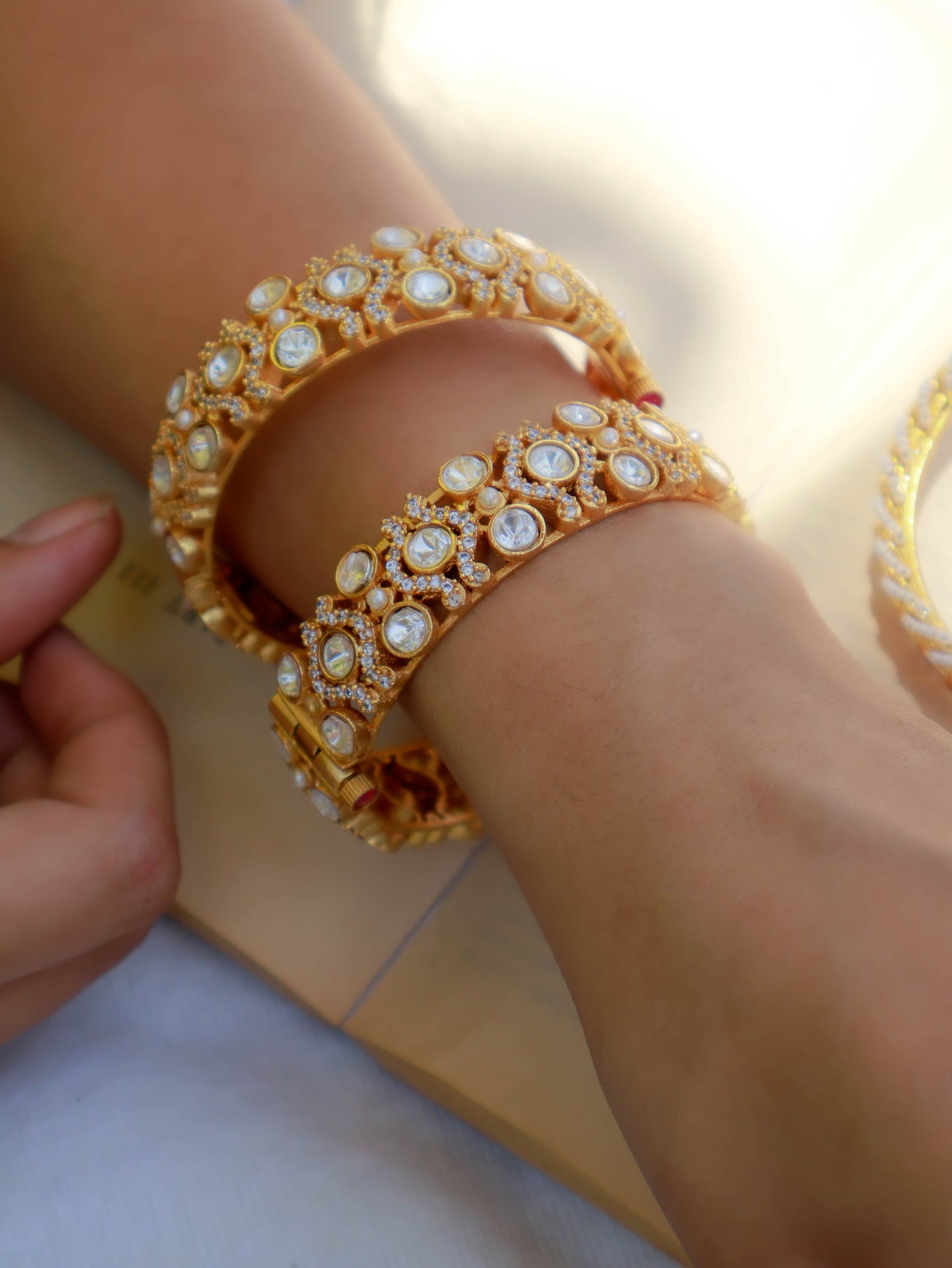 Zainab Polki Bangles - Pair of 2