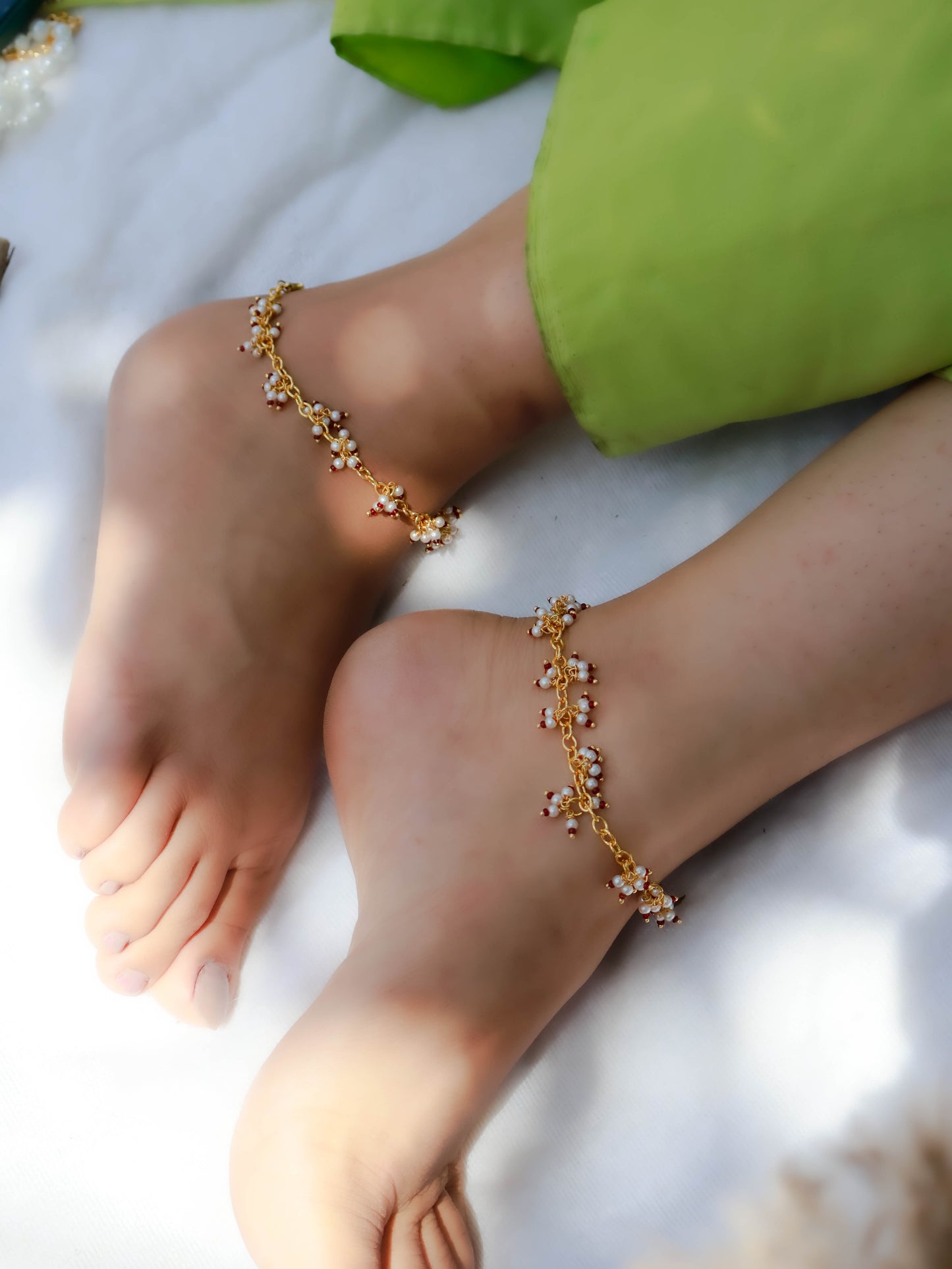 Baani Red Anklets- Pair of 2