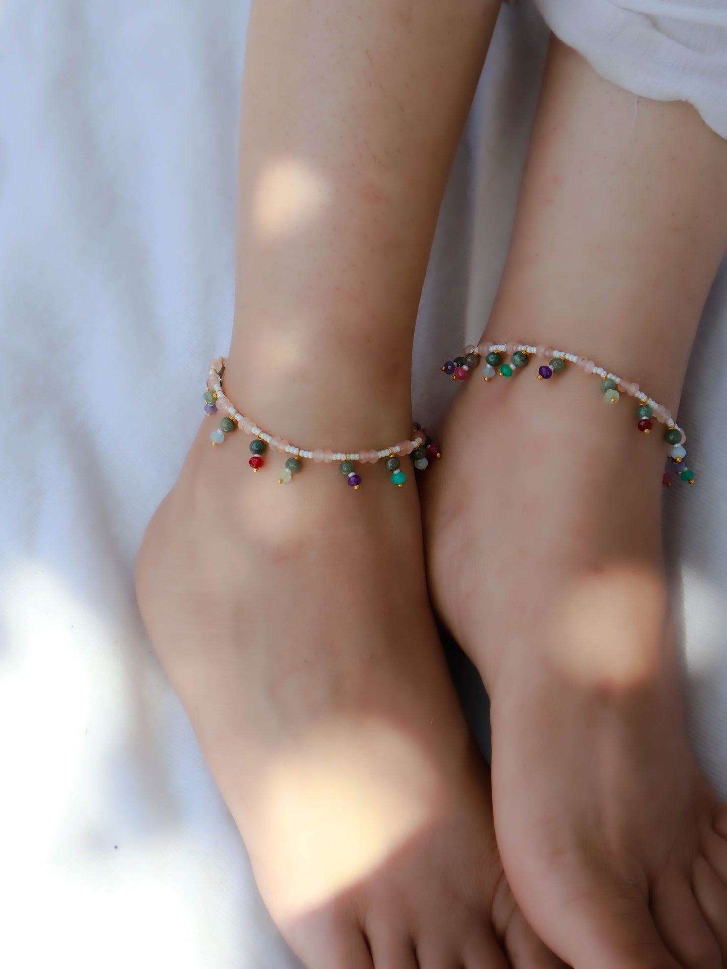 Heba Multicolored Anklets- Pair of 2