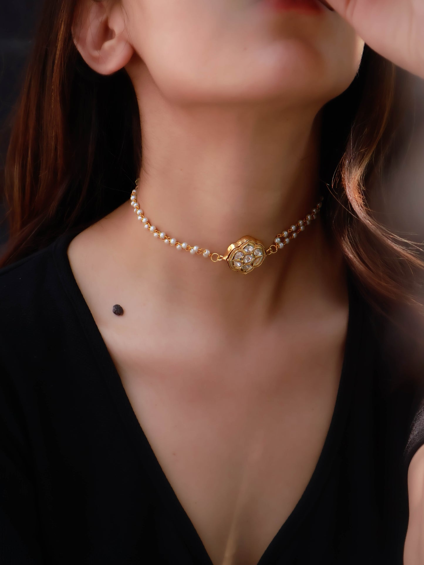 Ziya Floral Kundan Choker Necklace