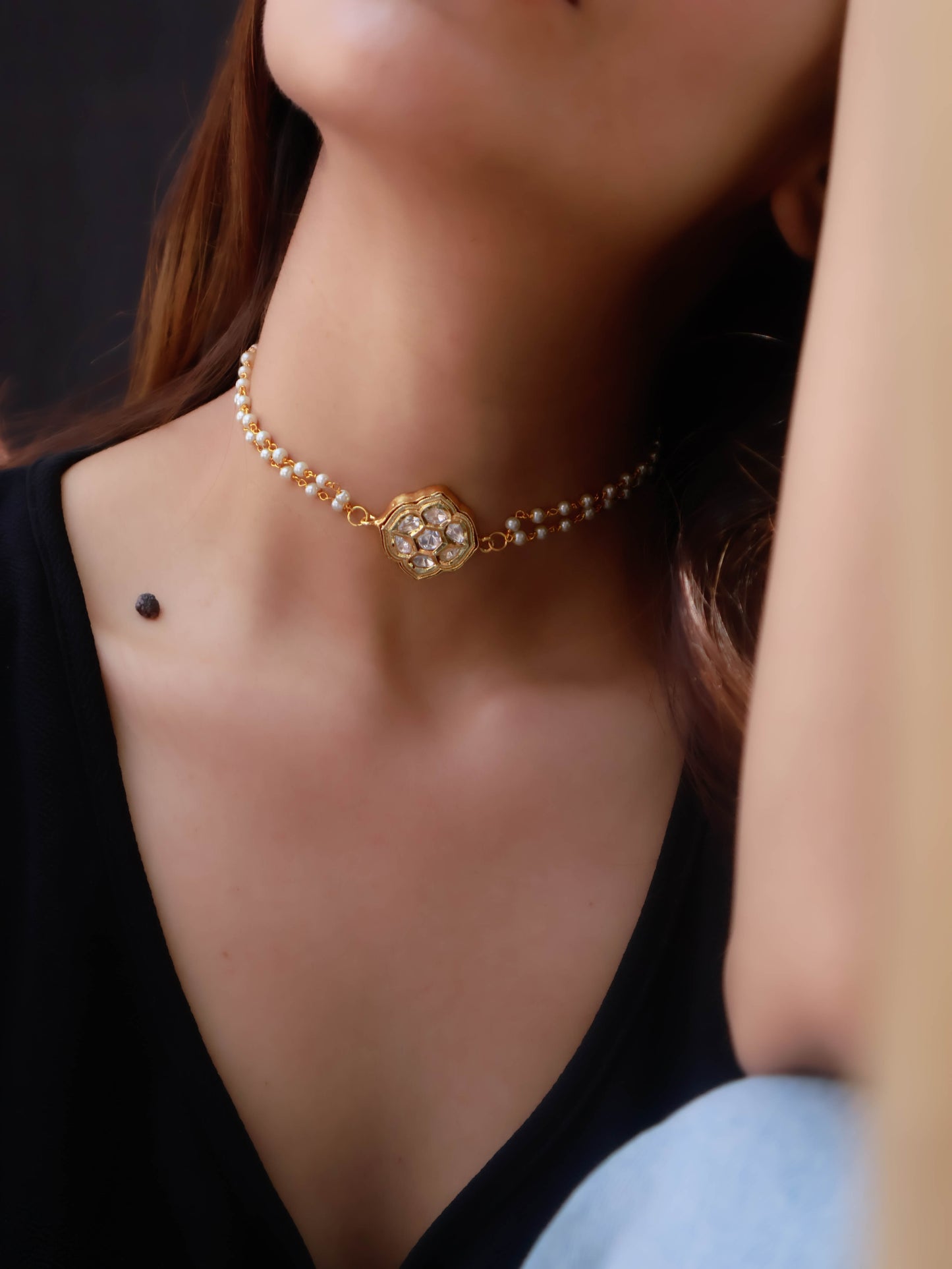 Ziya Floral Kundan Choker Necklace