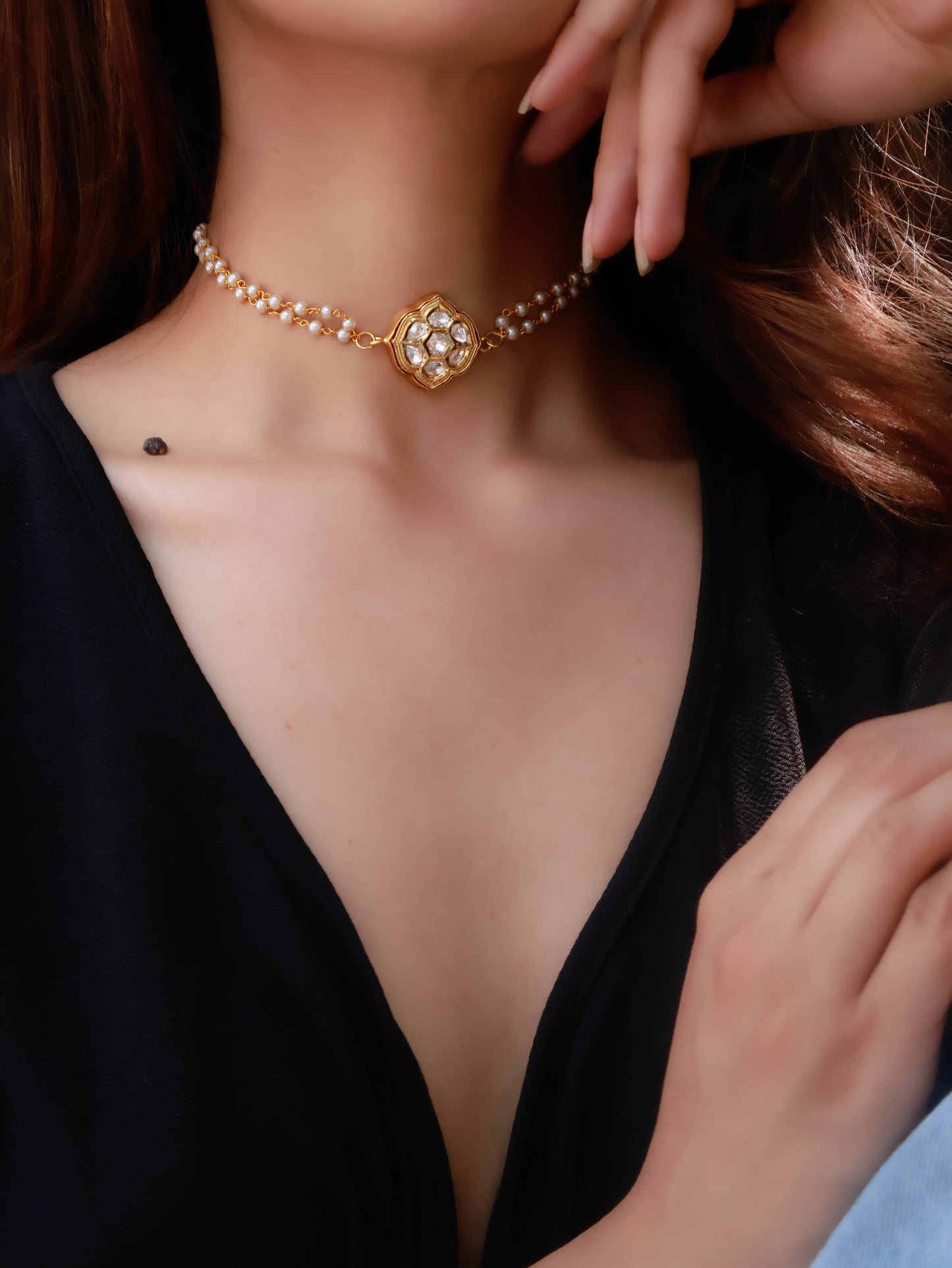 Ziya Floral Kundan Choker Necklace