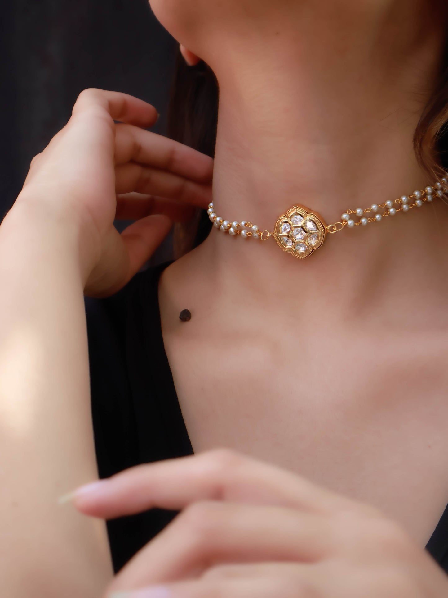 Ziya Floral Kundan Choker Necklace