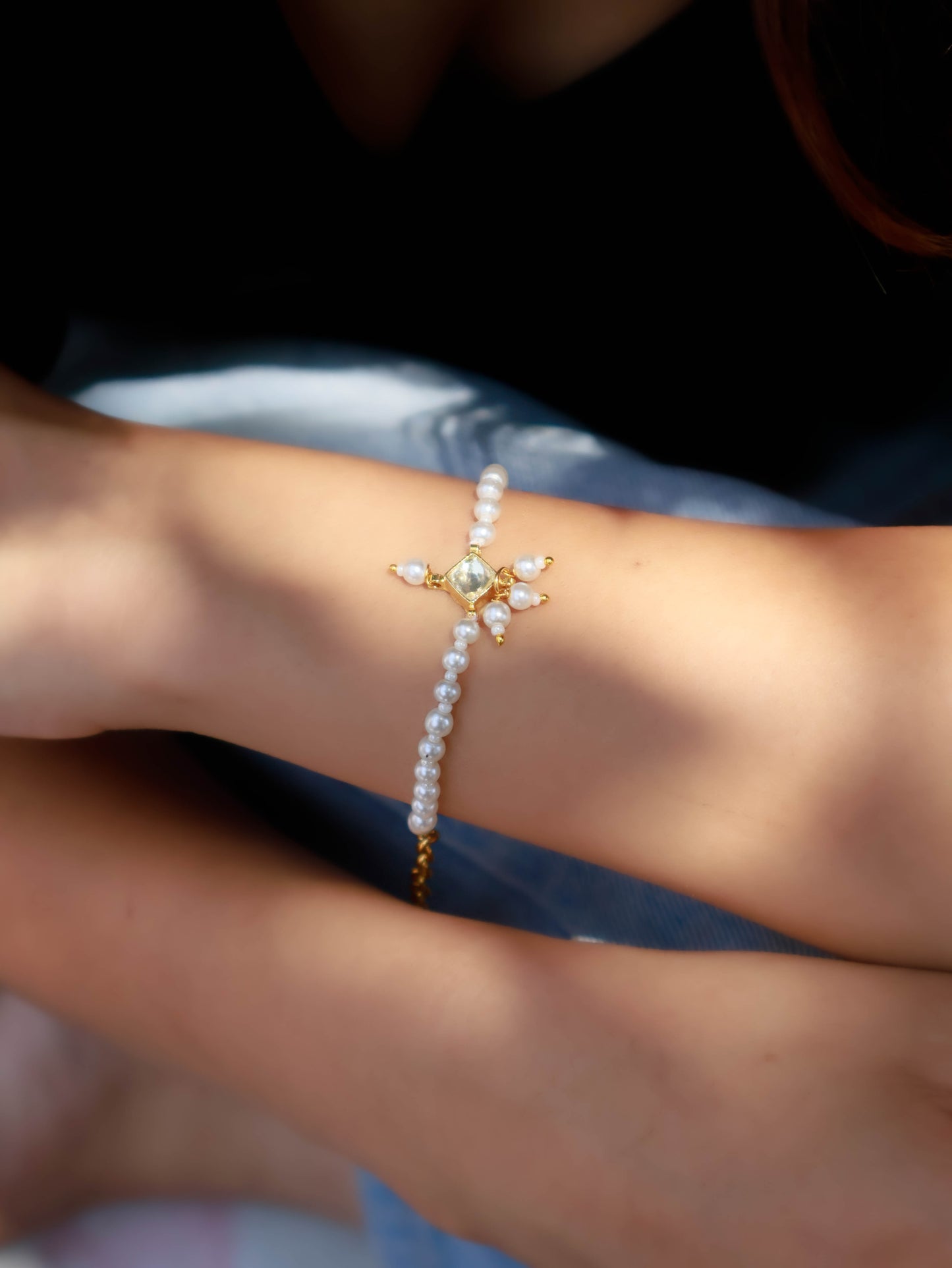 Zaheer Pearl Kundan Bracelet