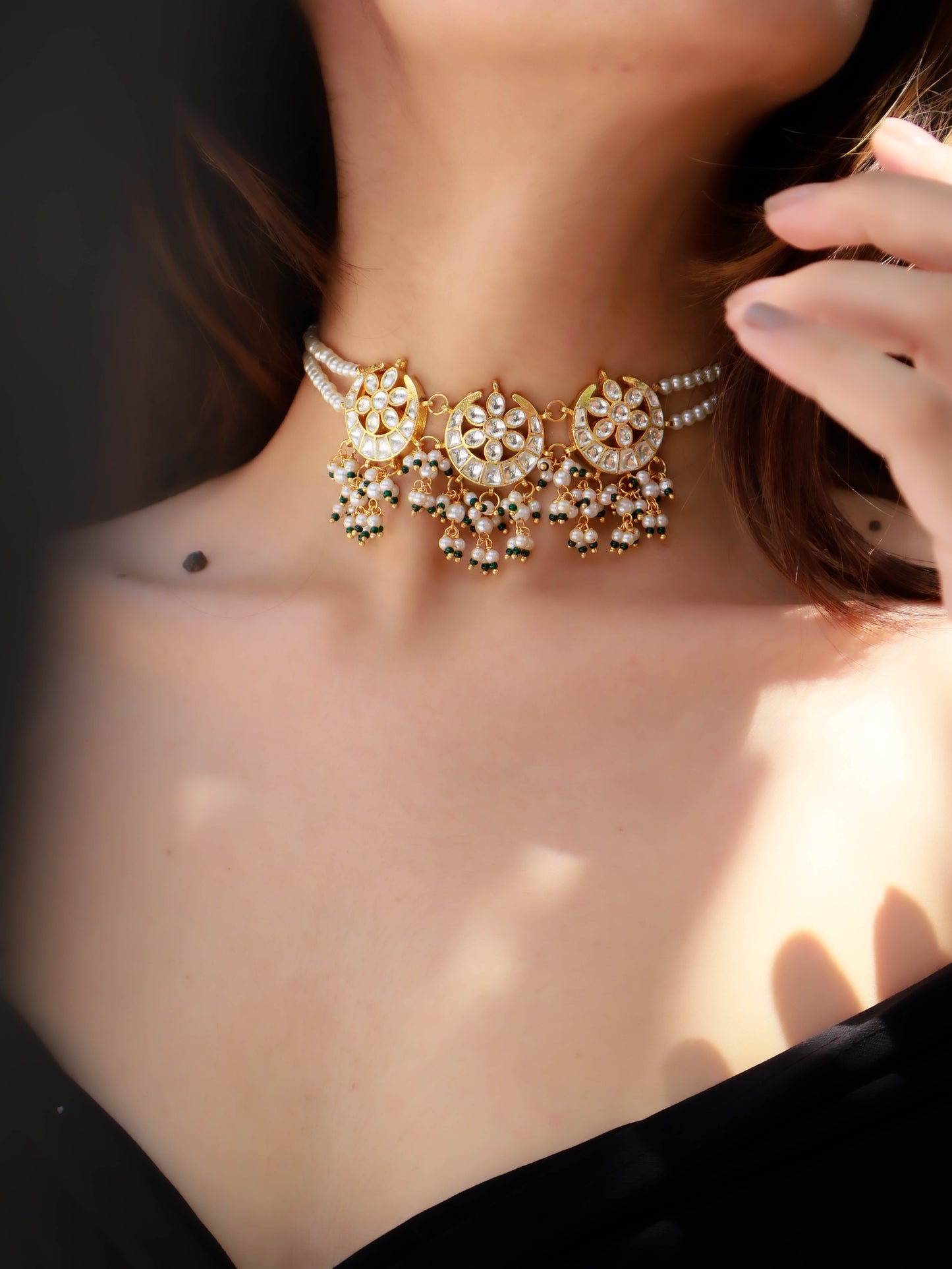 Maria Green Kundan Choker Necklace