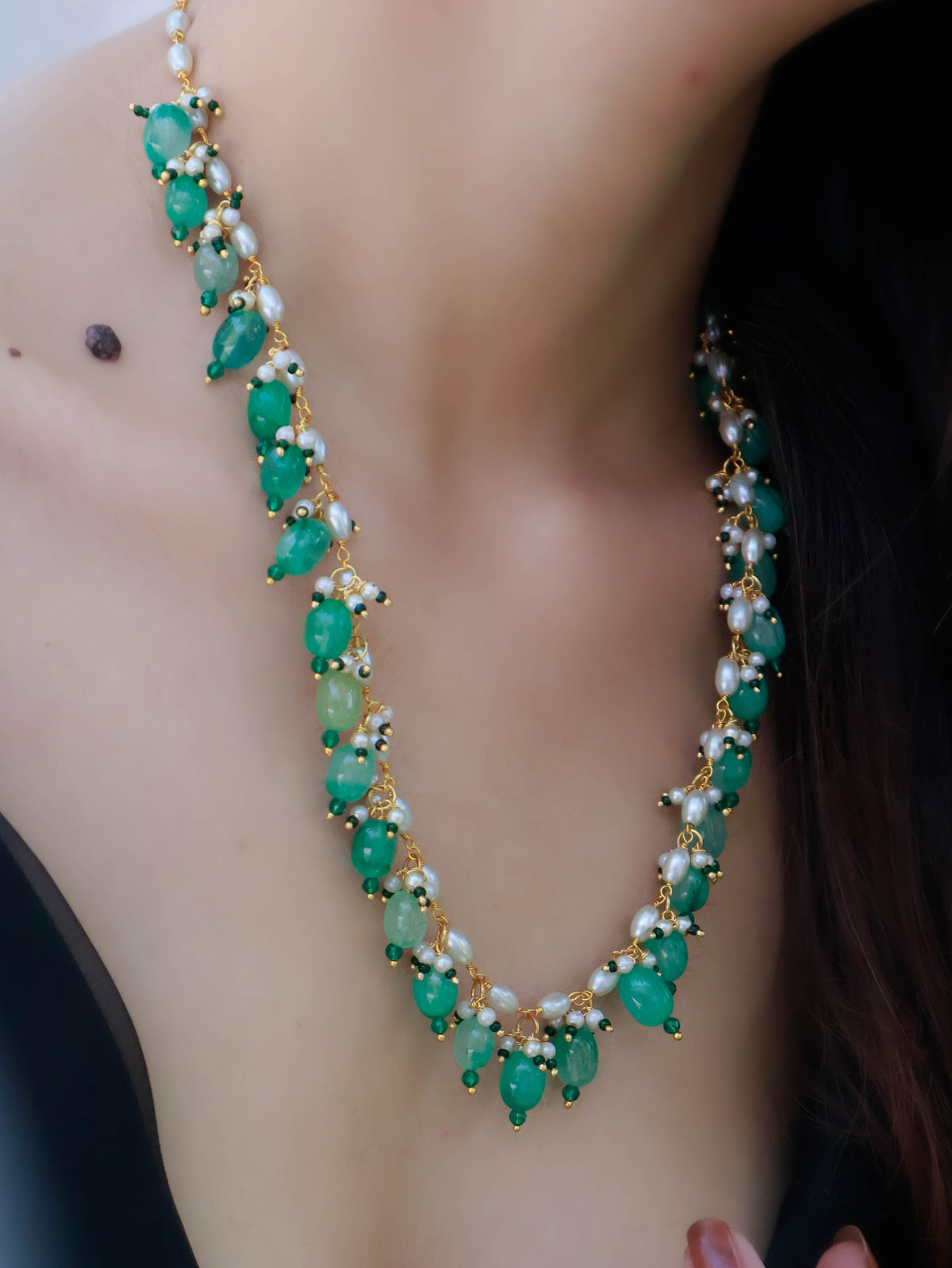 Abby Mint Pearl Necklace
