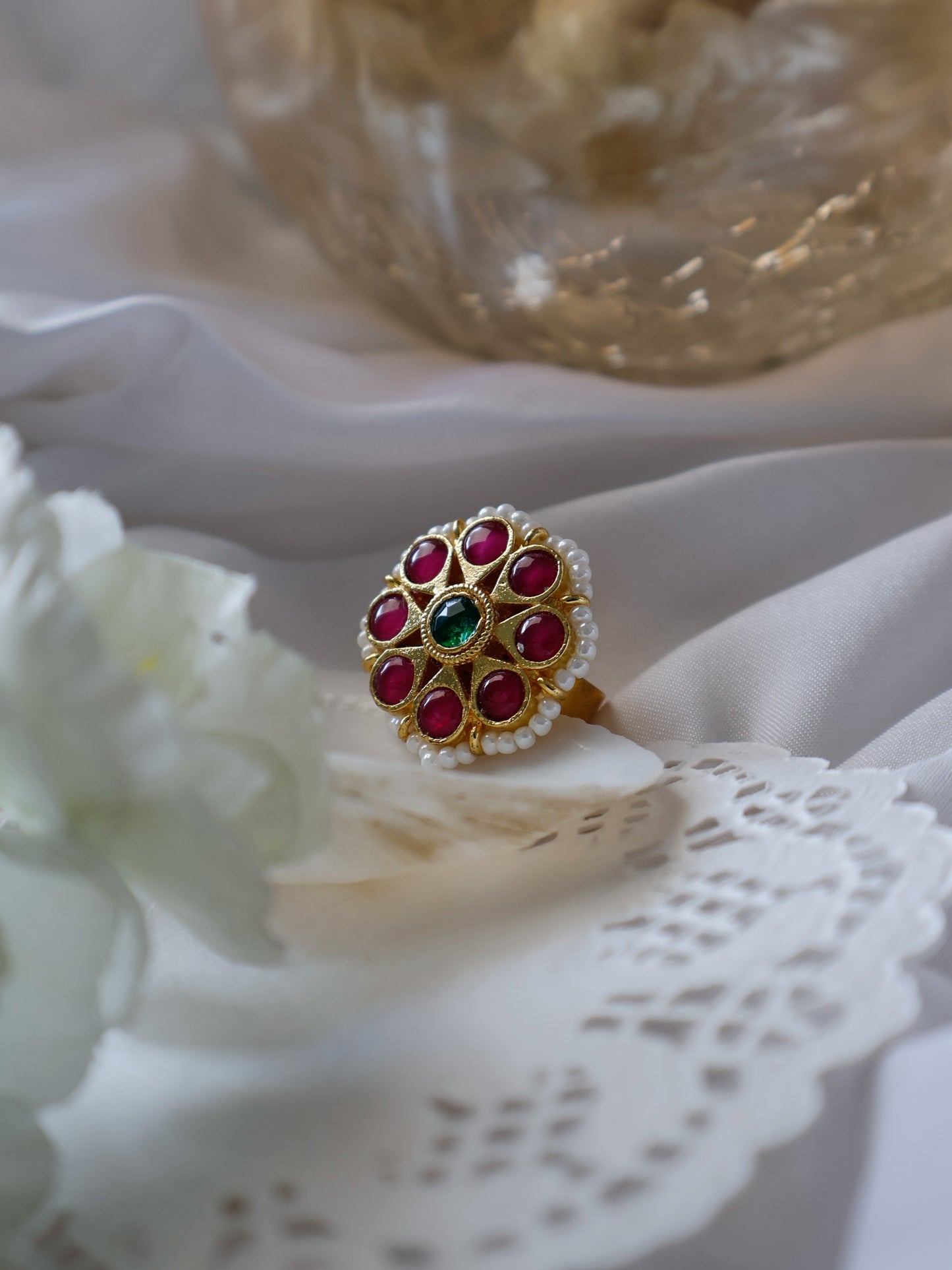 Ivy Floral Kundan Ring