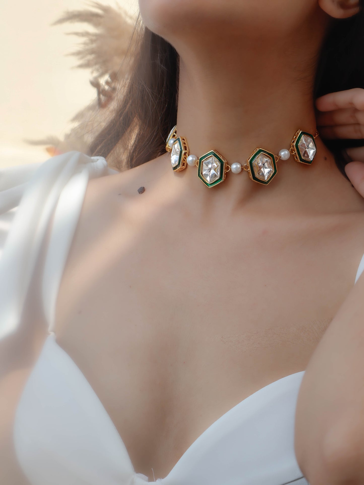 Olinia Polki Choker Necklace