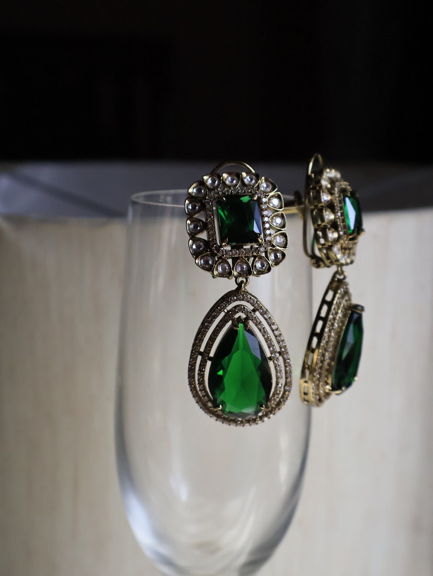 Fitoor Green Dangler Earrings