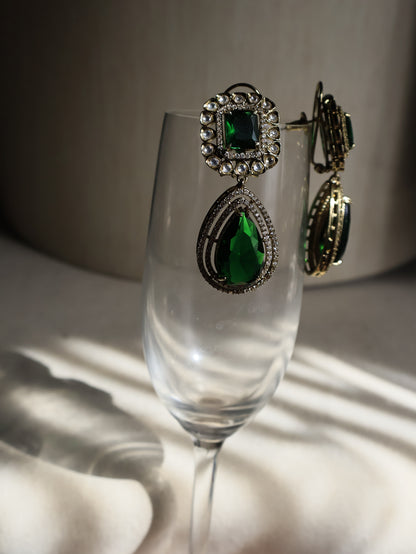 Fitoor Green Dangler Earrings