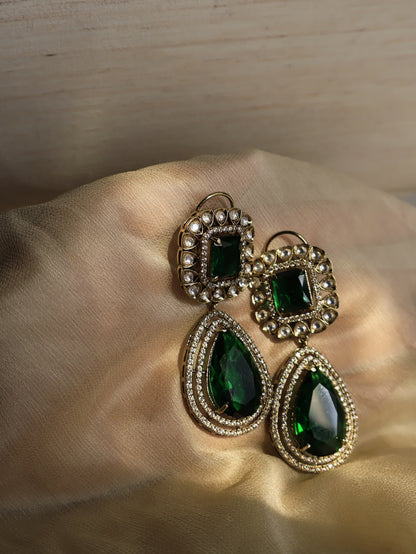 Fitoor Green Dangler Earrings