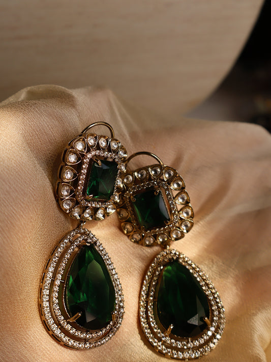 Fitoor Green Dangler Earrings