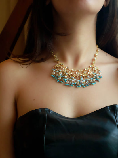 Nysa Turquoise Kundan Choker Necklace