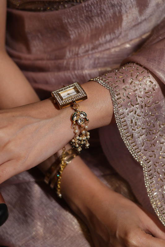 Indira Kundan Wrist Watch