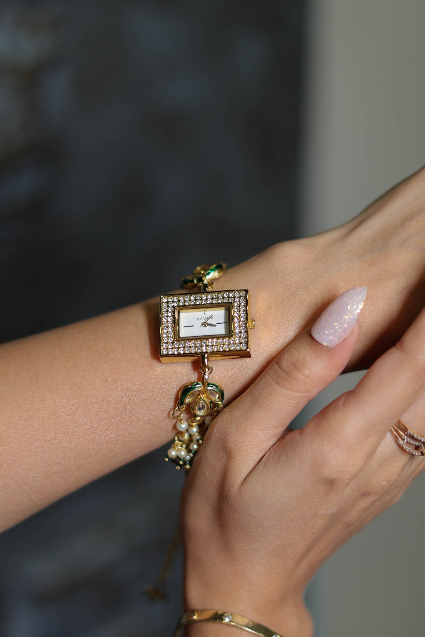 Indira Kundan Wrist Watch