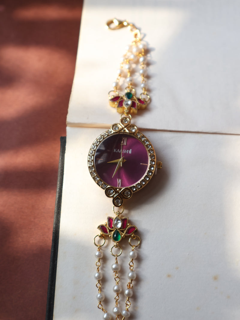 Alohi Kundan Wrist Watch