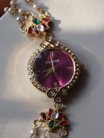 Alohi Kundan Wrist Watch