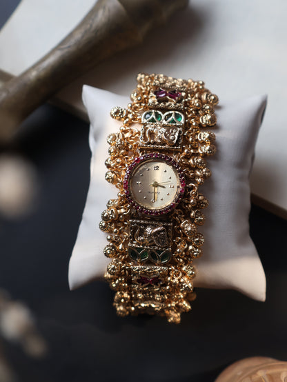 Manaswini Kundan Wrist Watch