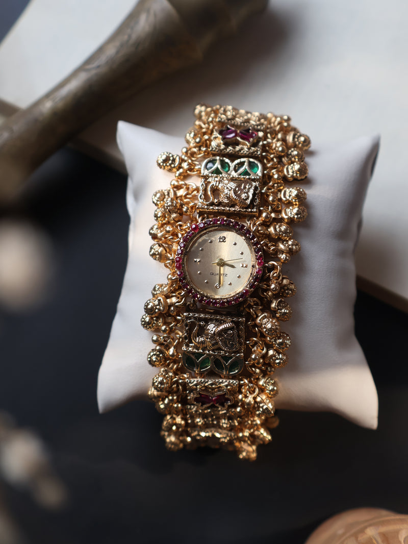 Manaswini Kundan Wrist Watch