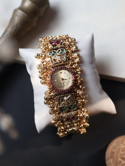 Manaswini Kundan Wrist Watch