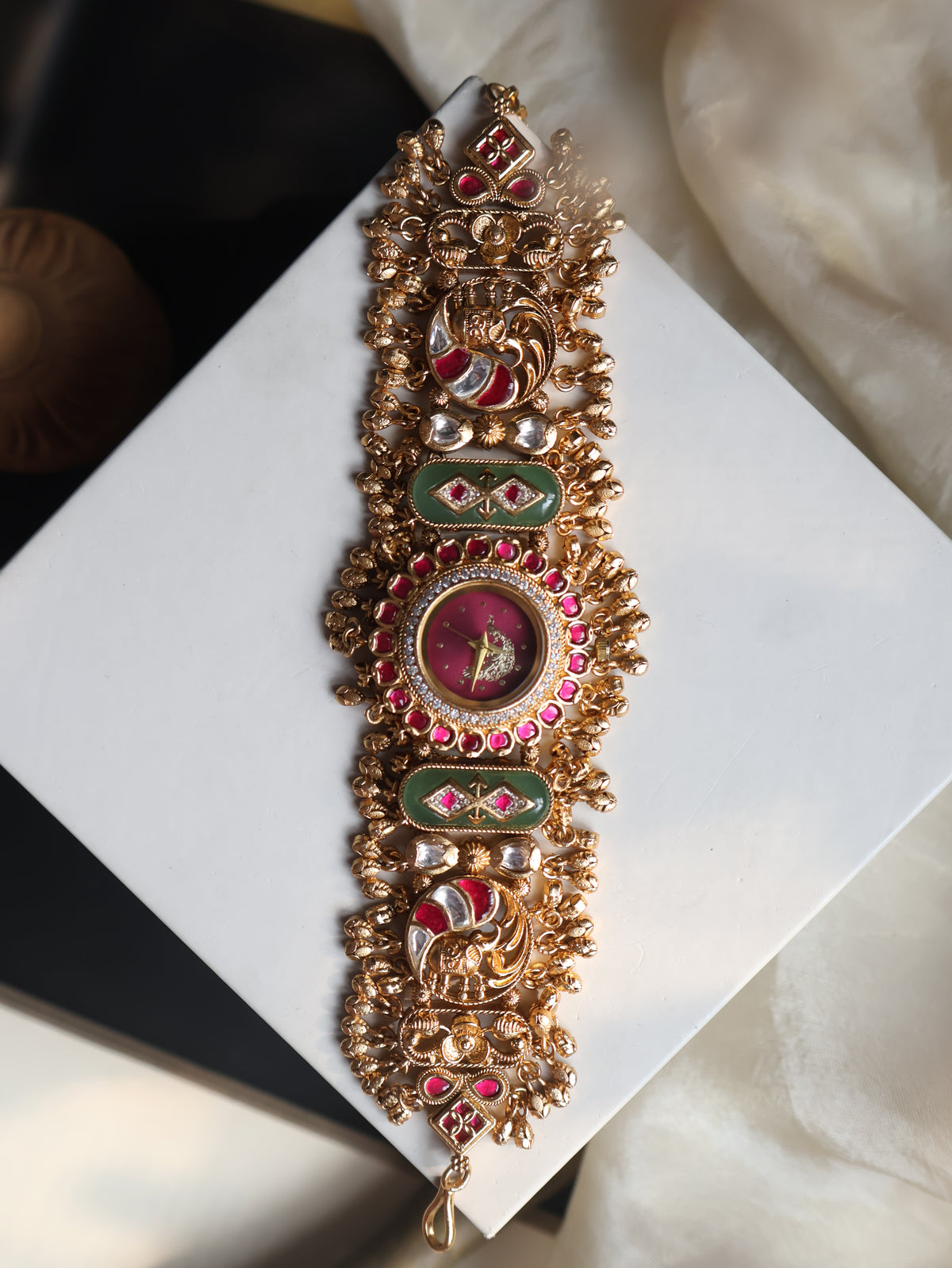 Mayura Kundan Wrist Watch