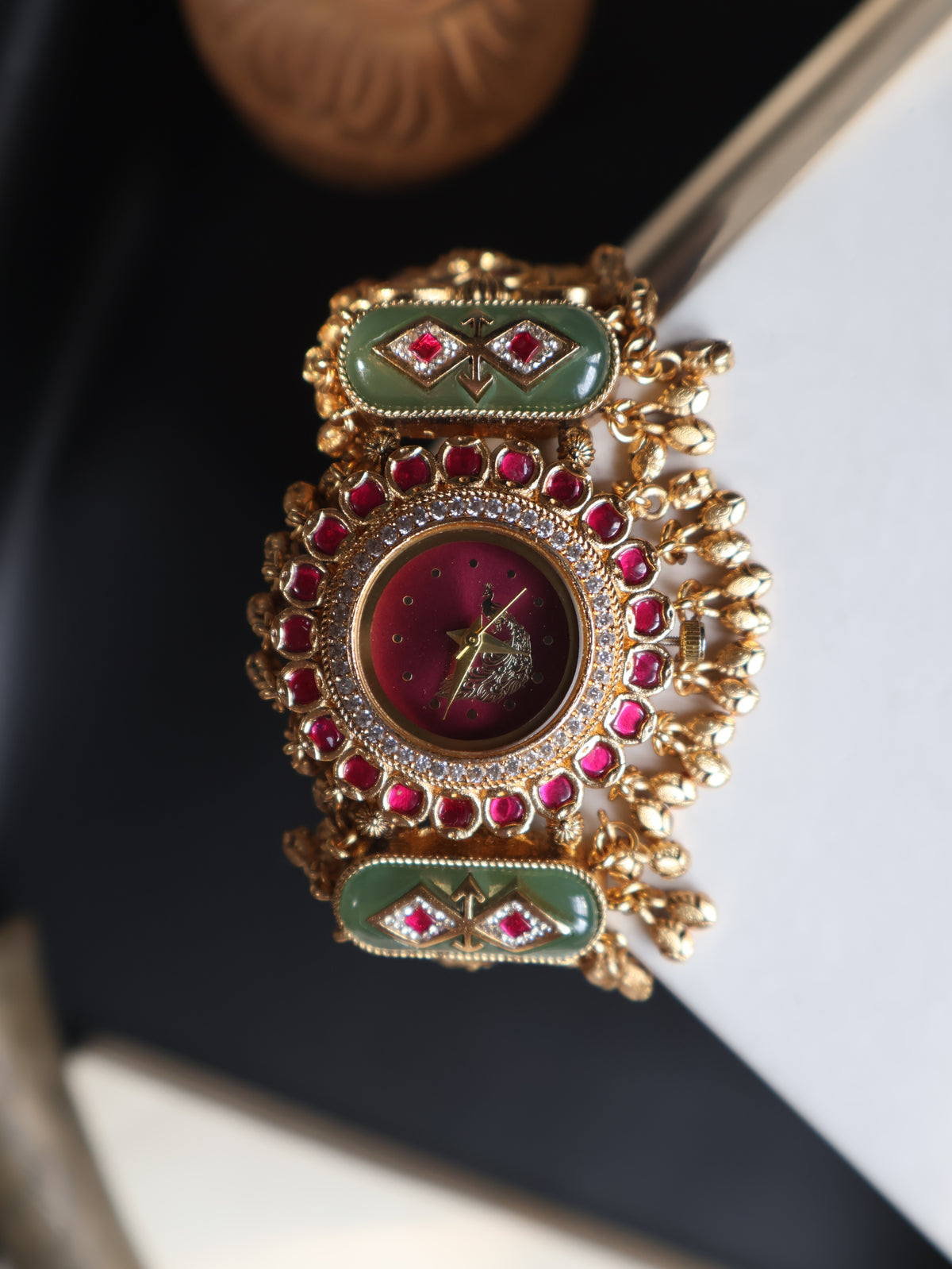 Mayura Kundan Wrist Watch