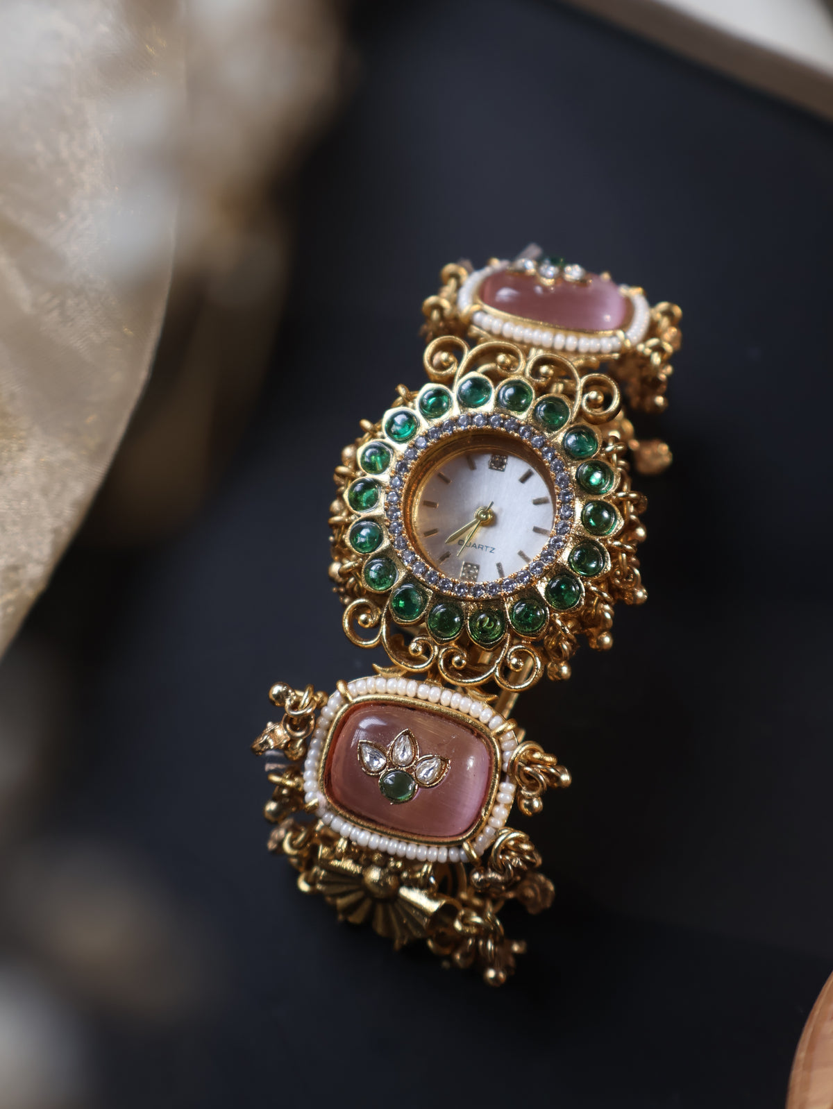 Mayil Kundan Wrist Watch