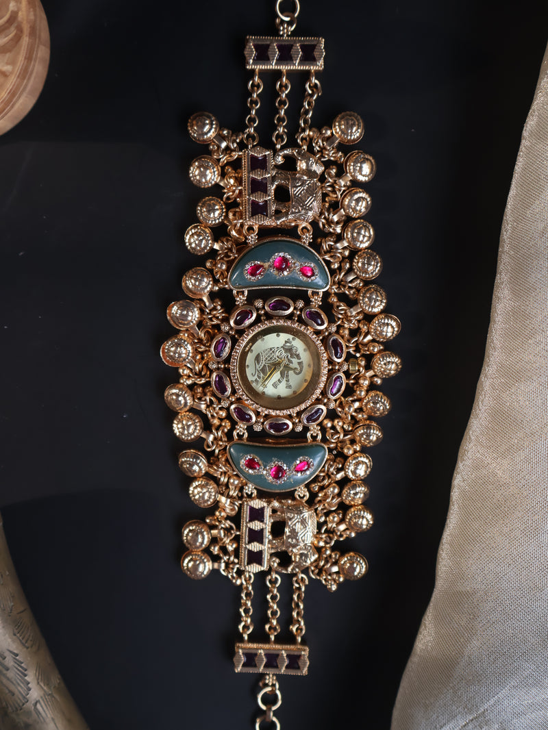 Danti Kundan Wrist Watch