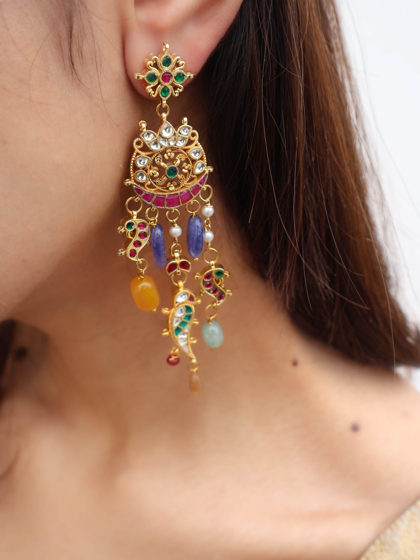 Evie Multicolored Kundan Earrings