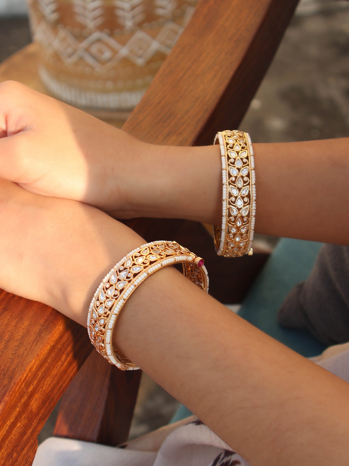 Noor Kundan Bangles - Pair of 2