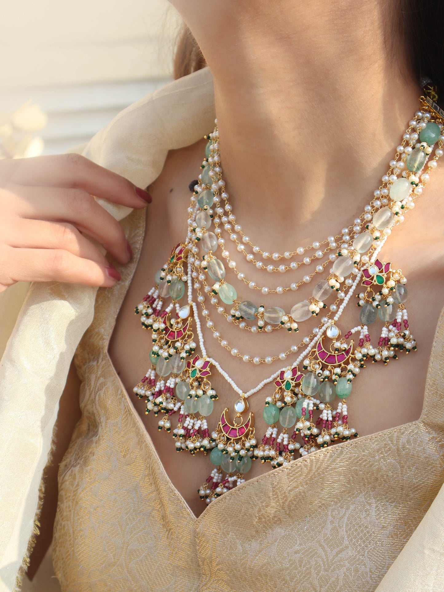 Emma Pearl Kundan Necklace