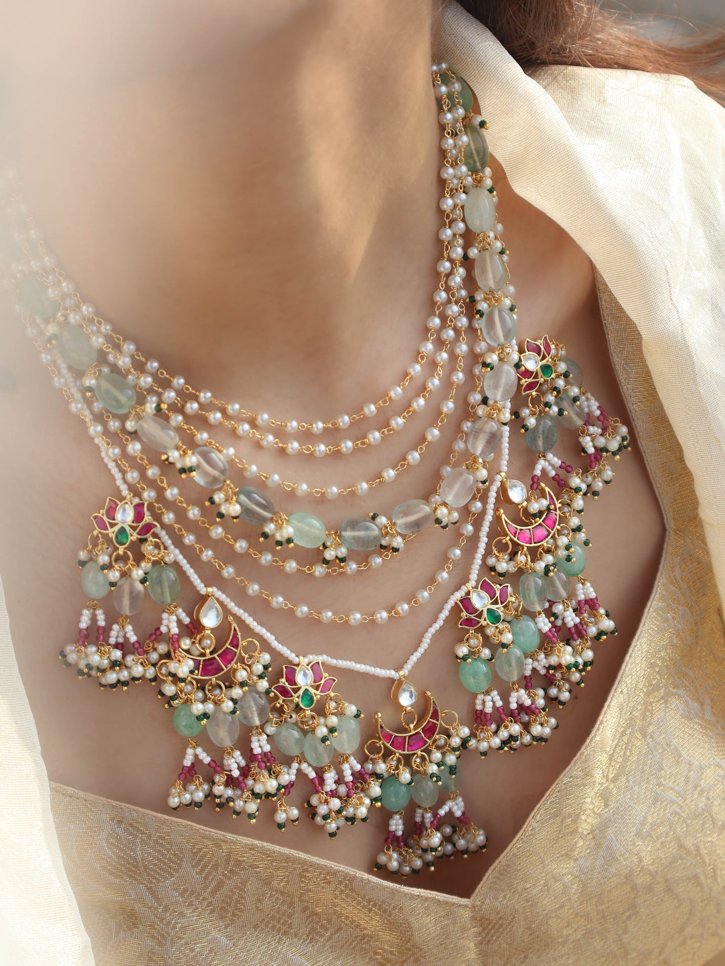 Emma Pearl Kundan Necklace