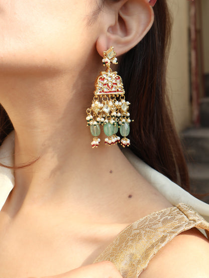 Anaya Meenakari Kundan Earrings