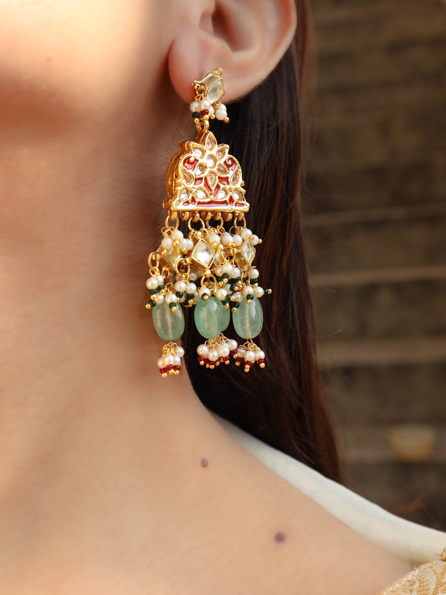 Anaya Meenakari Kundan Earrings