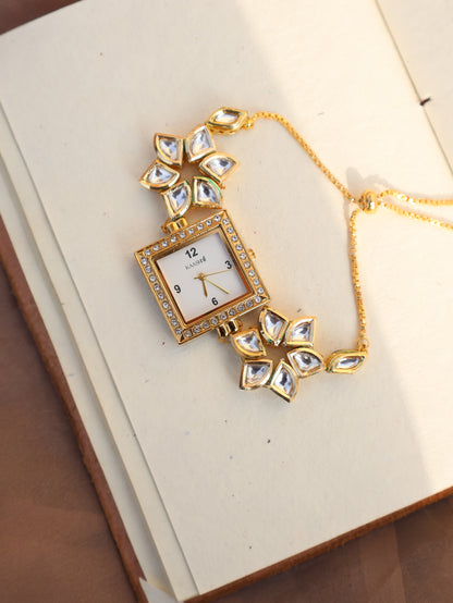 Ophelia Floral Kundan Wrist Watch