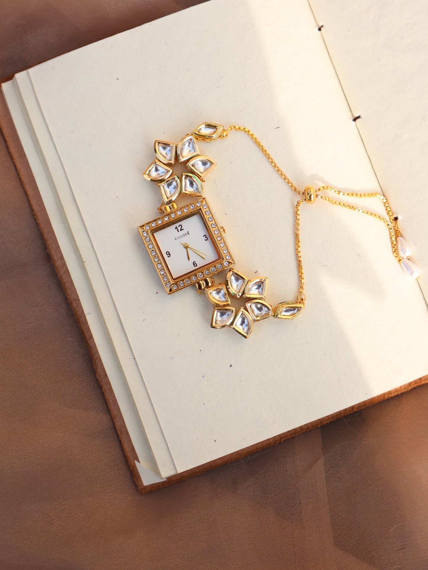 Ophelia Floral Kundan Wrist Watch