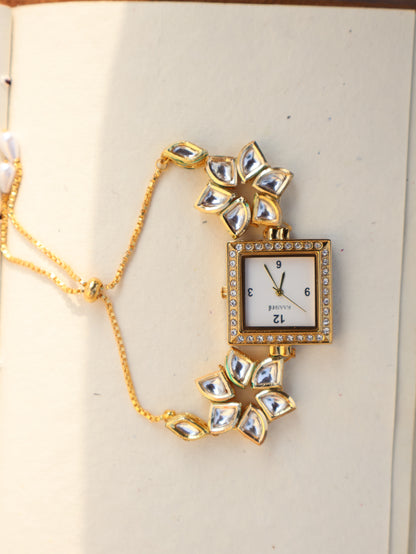 Ophelia Floral Kundan Wrist Watch