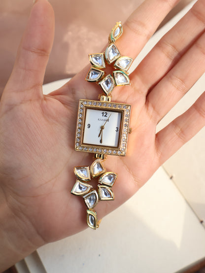 Ophelia Floral Kundan Wrist Watch