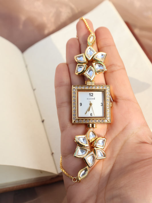 Ophelia Floral Kundan Wrist Watch