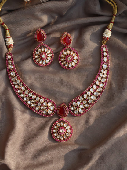 Hemshree Gulab Polki Necklace Set