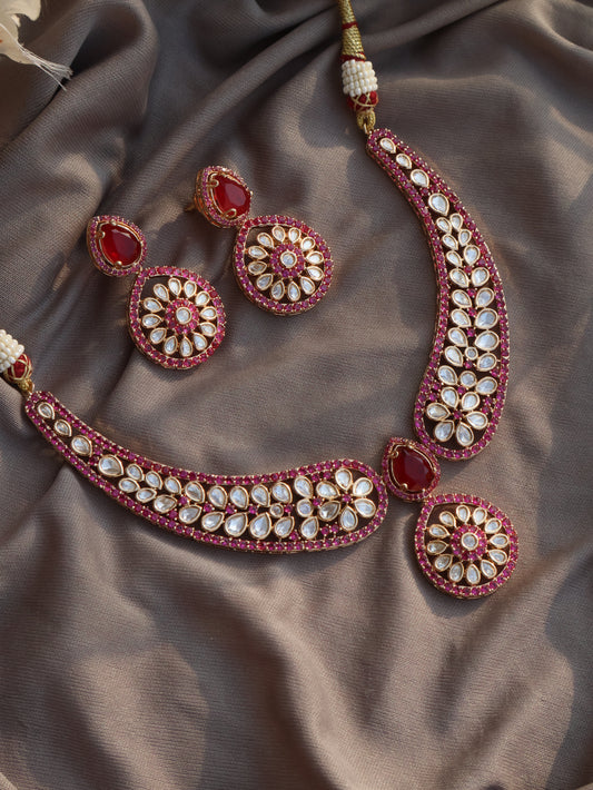 Hemshree Gulab Polki Necklace Set