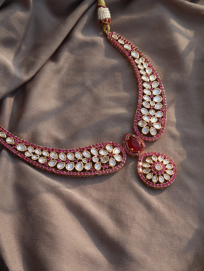 Hemshree Gulab Polki Necklace Set